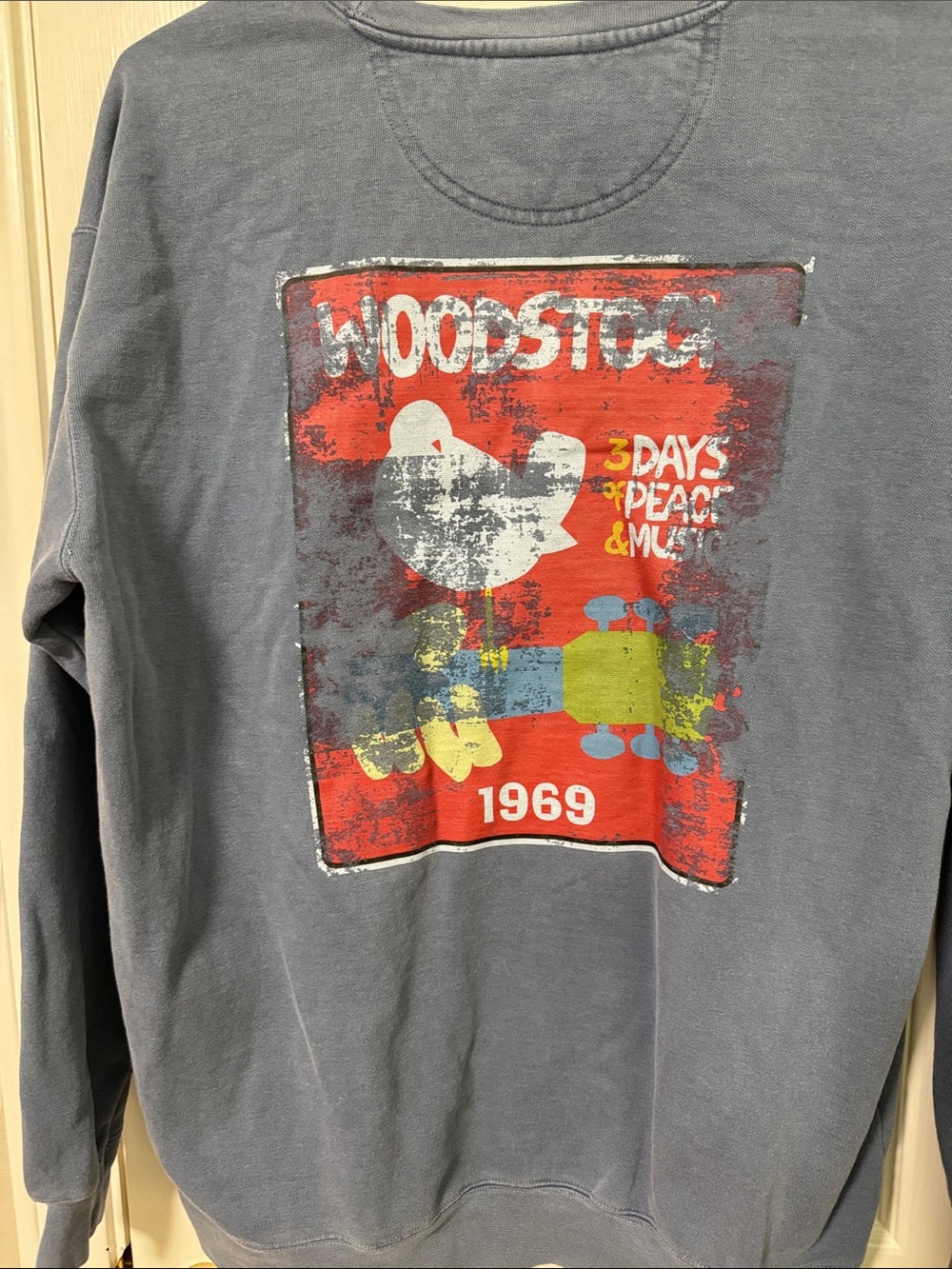 Woodstock 1969 Graphic Sweatshirt / Jacket - Blue with Red Print